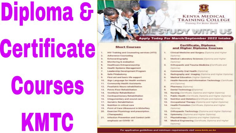 KMTC Nursing Colleges for Certificate and Diploma in Kenya 2023/24