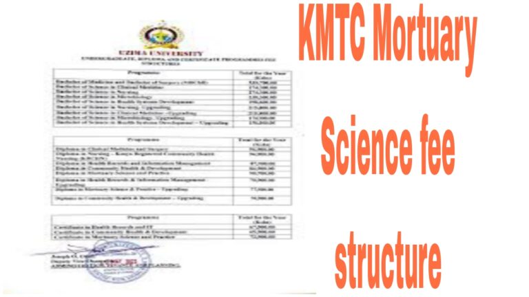 Updated KMTC mortuary science fee structure 2023/2024
